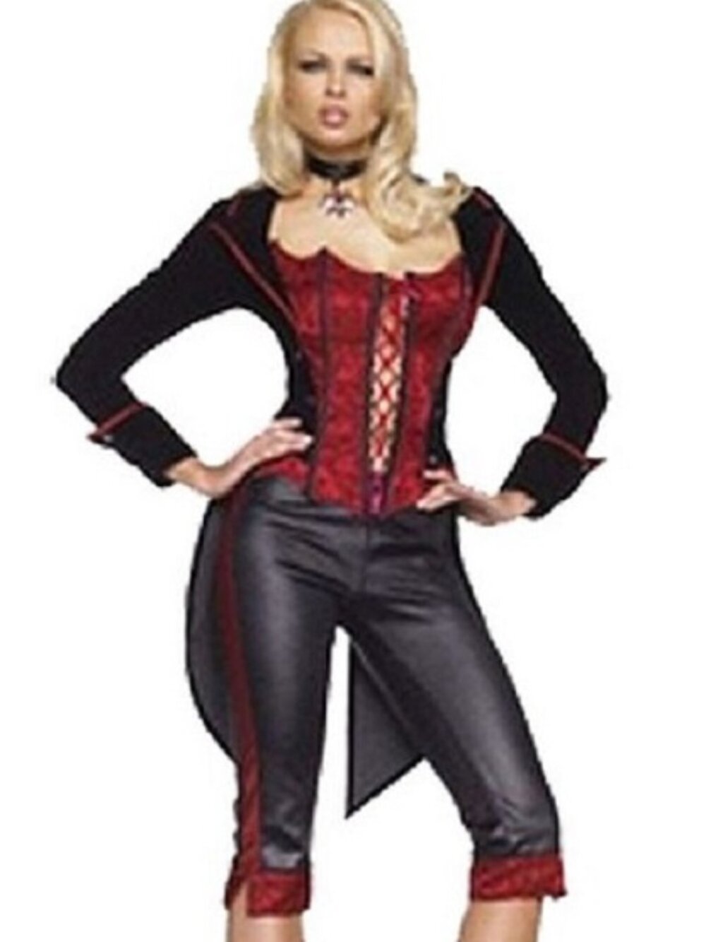NEW Posh Spice Vampire Adult Halloween Costume Pants Jacket w Corset Choker Sz M